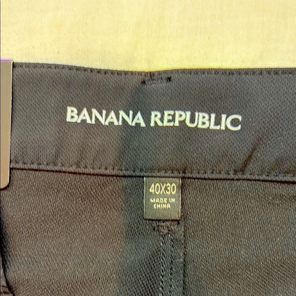 NWT Banana Republic Mens‎ Flat Front Performance Pants Black 40x30